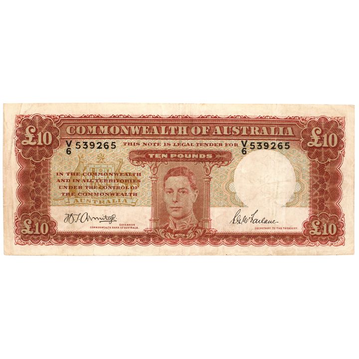 Armitage/McFarlane, Ten Pounds, 1943, gFine