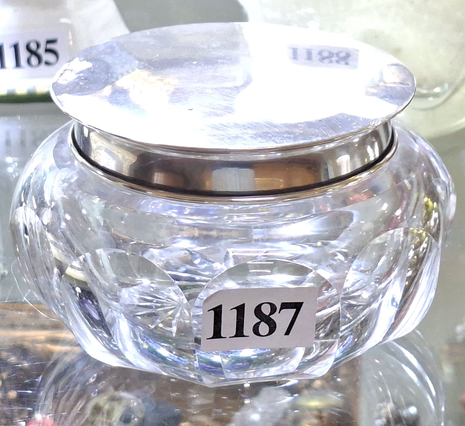 1187 · STERLING SILVER VANITY JAR