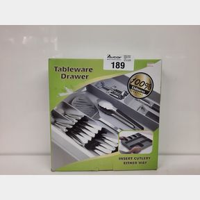 XTEK CUTLERY DRAWER ORGANIZER PLASTIC- SILVER