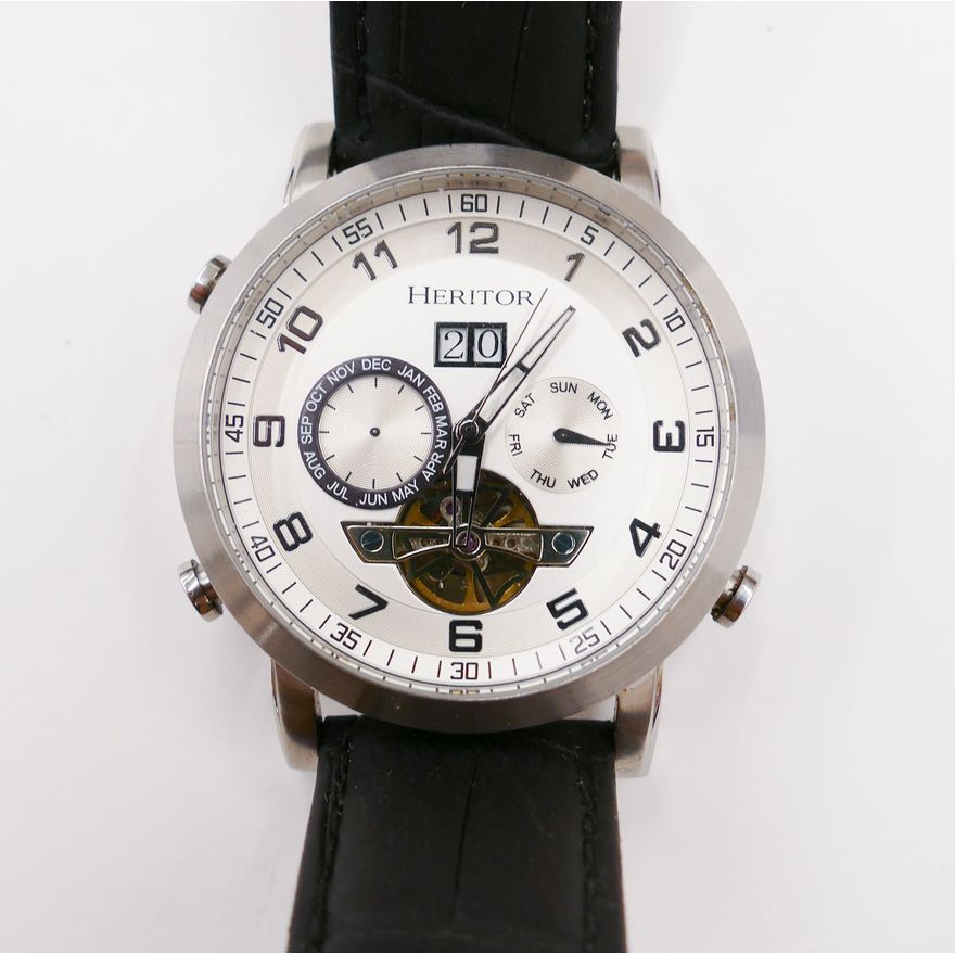 Heritor Automatic Calendar Men's Wristwatch. 316L. 44mm