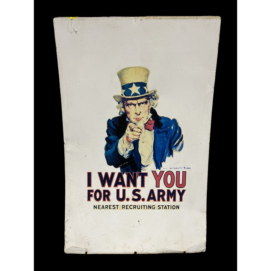 Large I Want You For Us Army Uncle Sam Tin Metal Sign