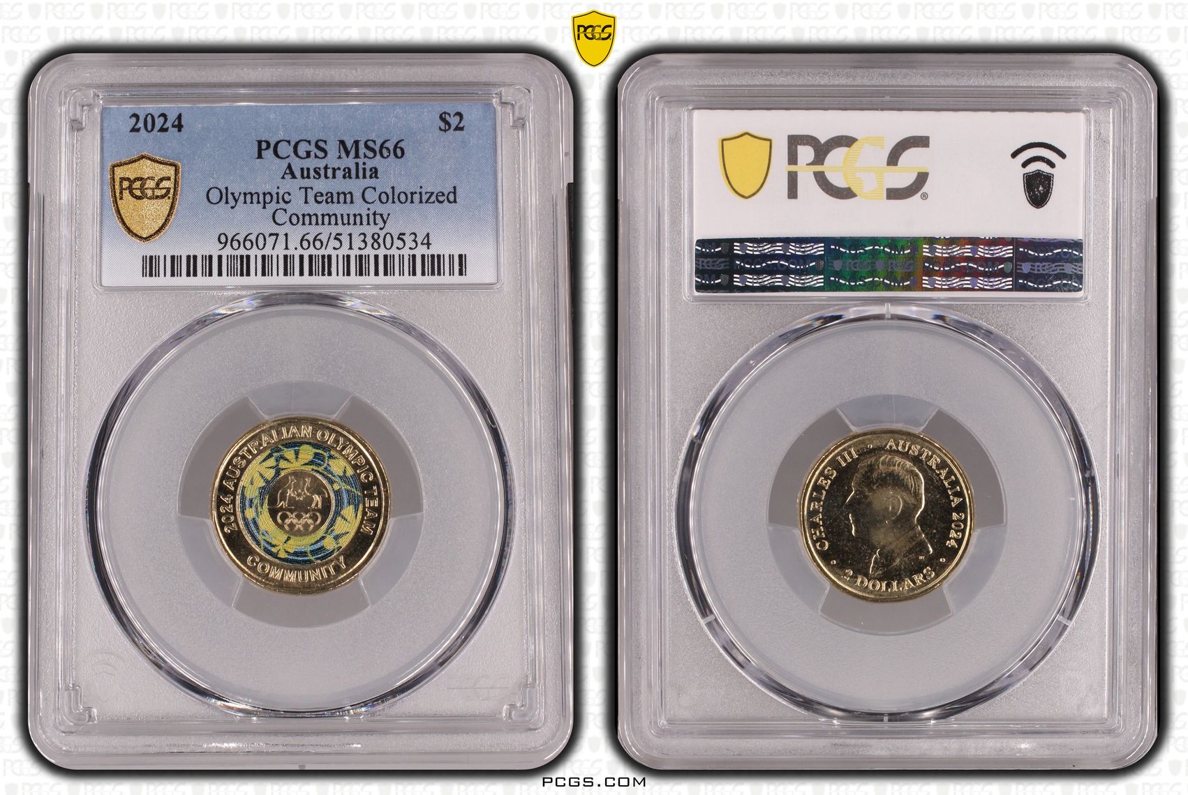 Olympic Team Colorized Community, Two Dollar, 2024, PCGS MS66