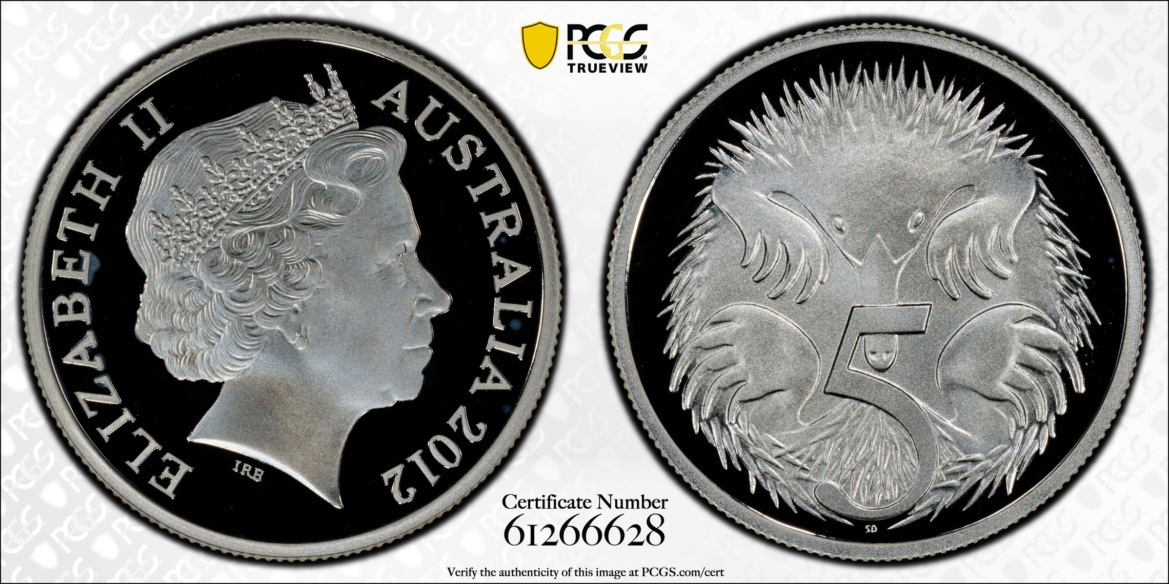 Silver, Five Cent, 2012, PCGS PR69DCAM