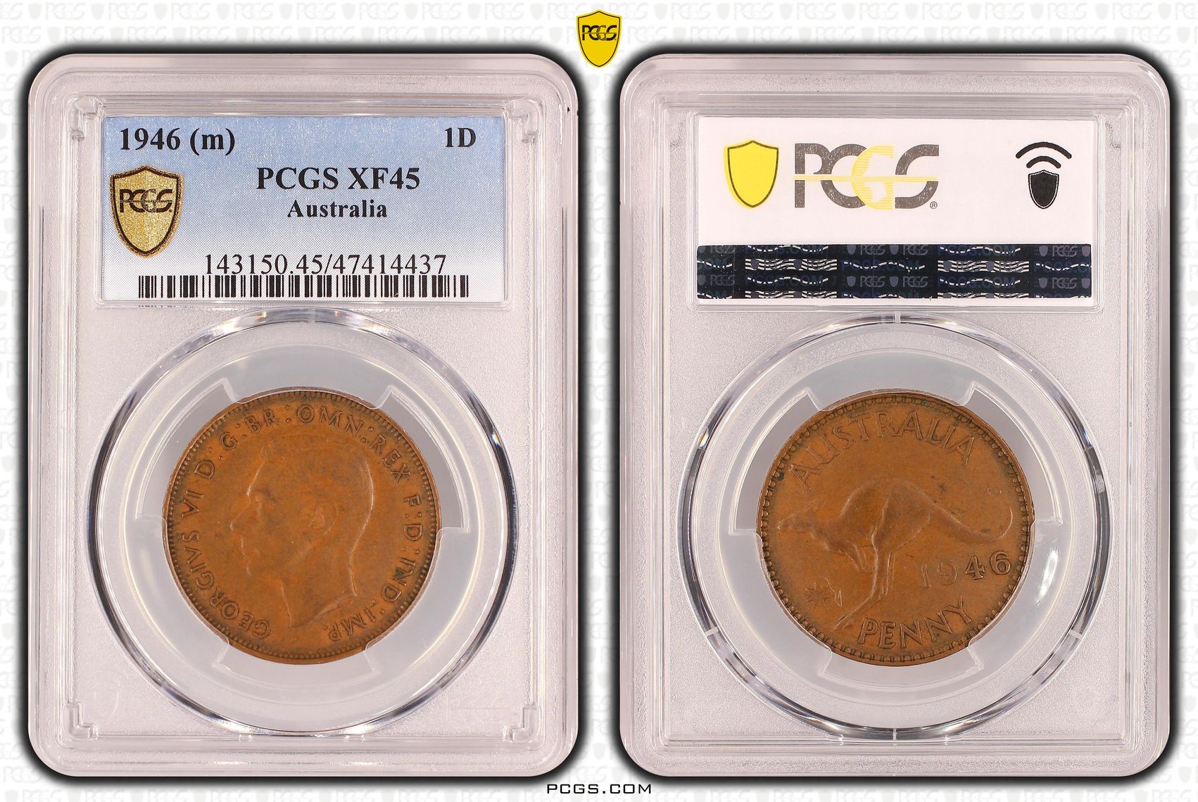 One Penny, 1946, PCGS XF 45BN