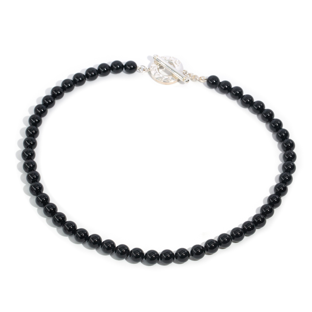 49 · Tiffany and Co Onyx Strand Toggle Necklace
