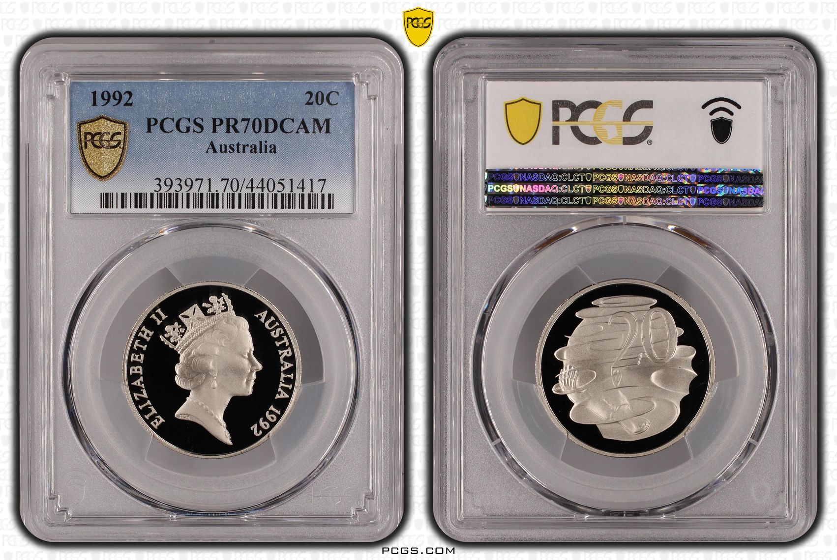 1992 Australia Twenty Cent, 20c PCGS - PR70DCAM POP 18/0 -417