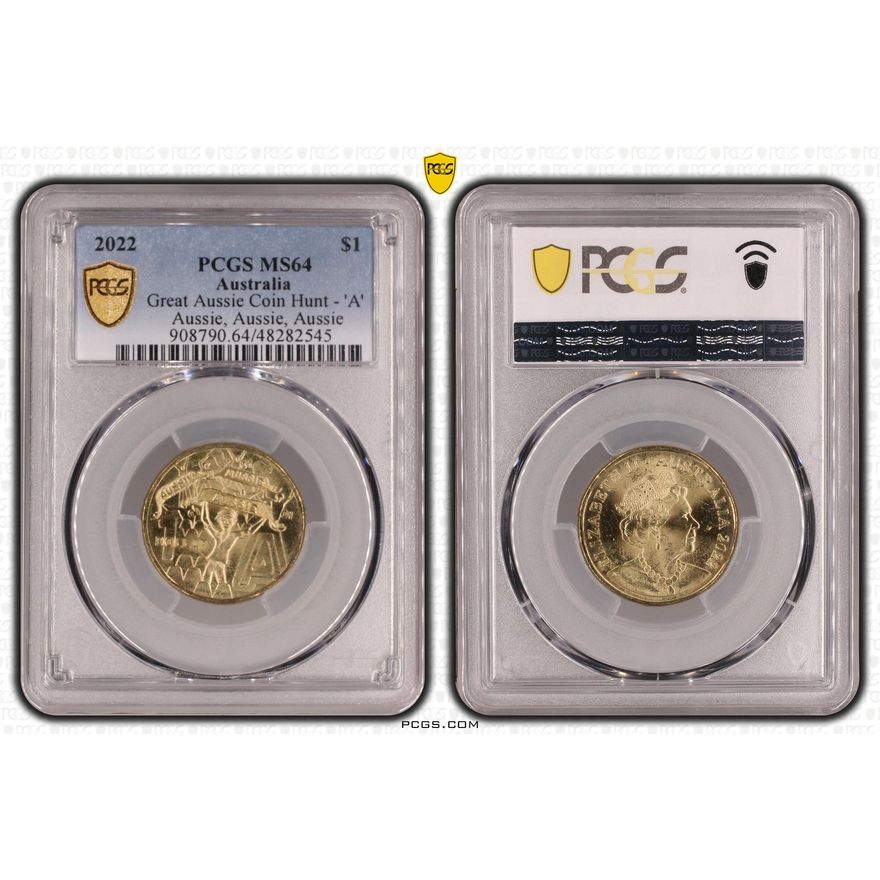 Elizabeth II, Great Aussie Coin Hunt - 'A', One Dollar, 2022, PCGS MS64