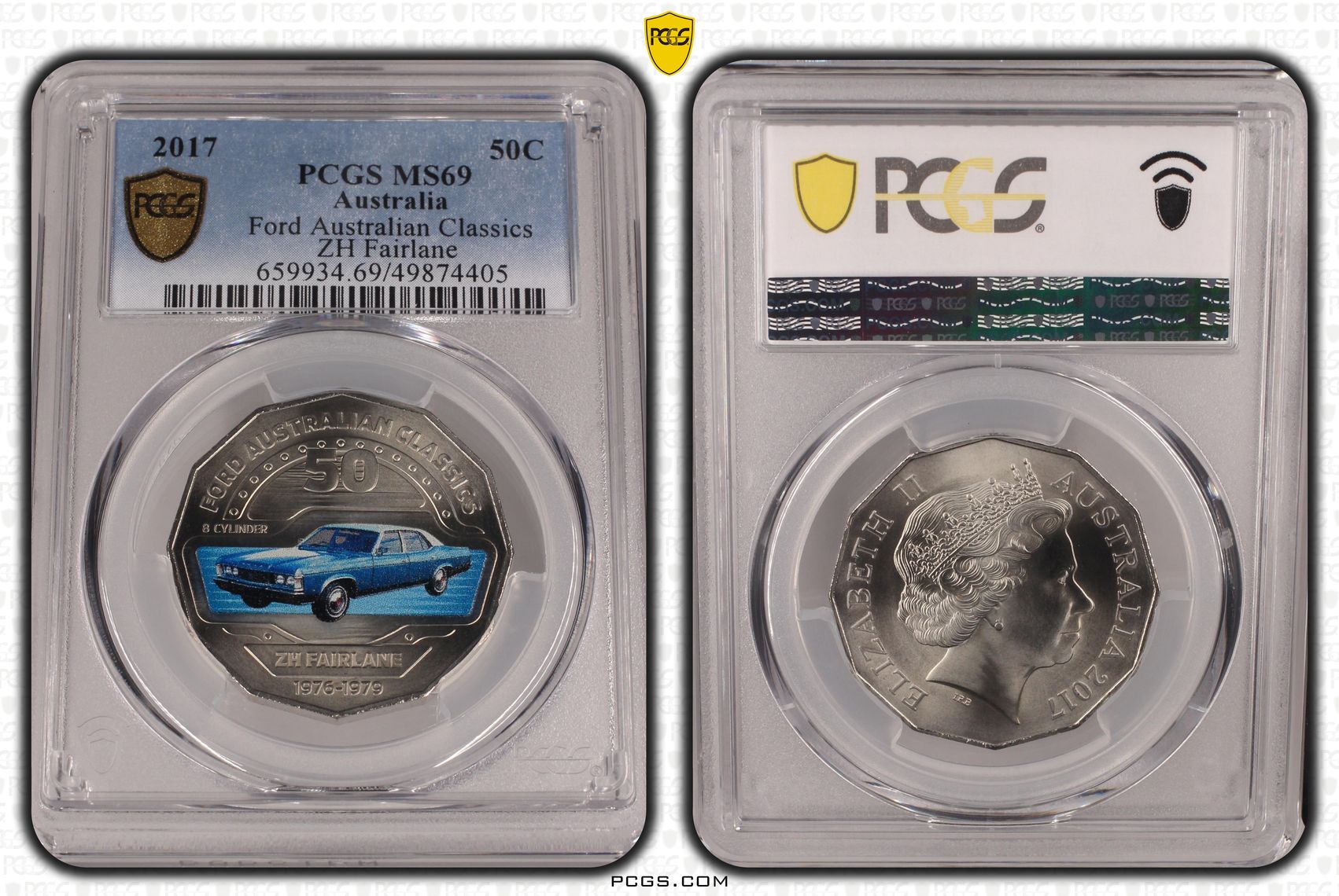 Ford Australian Classics - ZH Fairlane , Fifty Cent, 2017, PCGS MS69