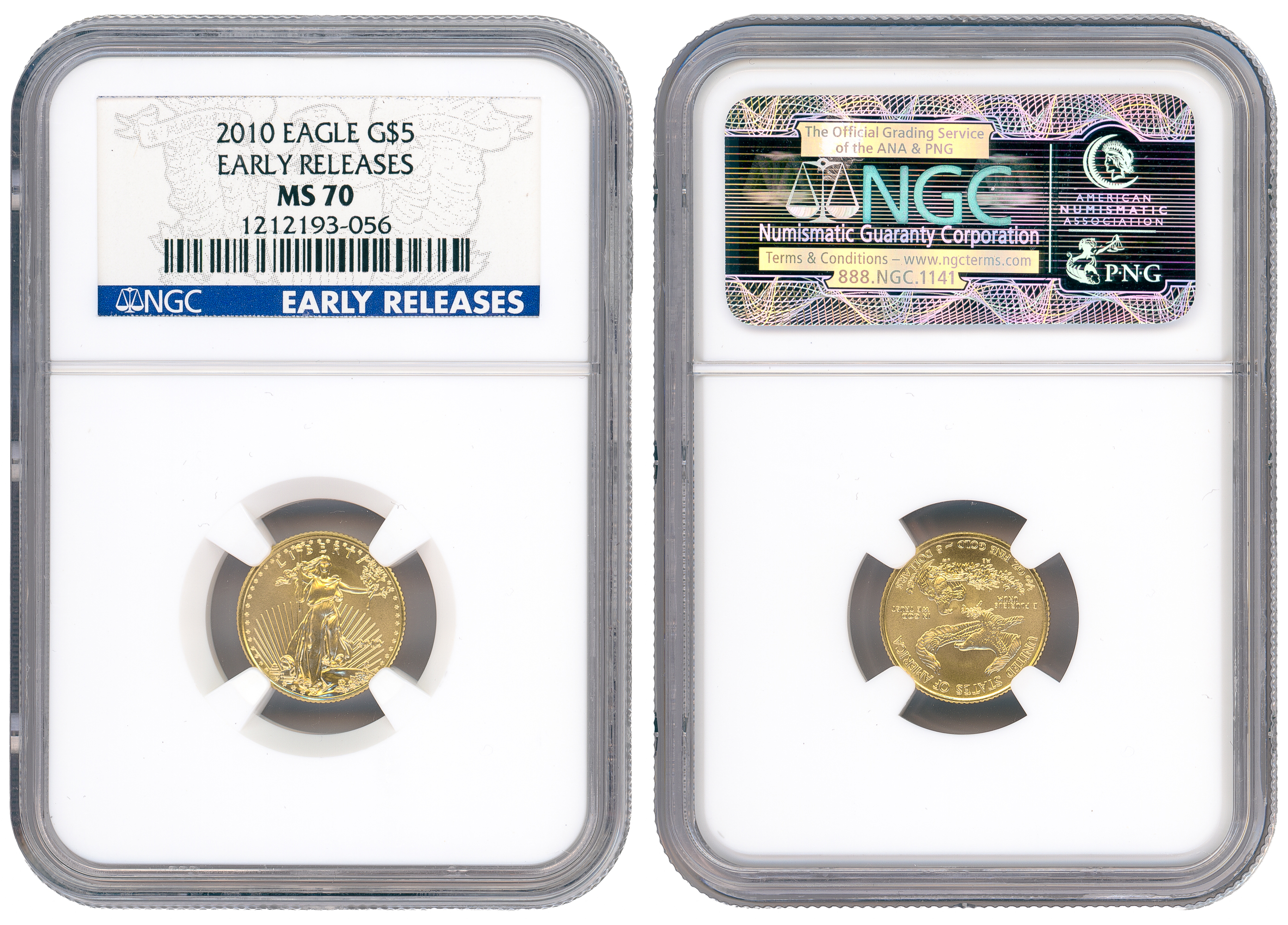 United States, Eagle, Early Releases, Five Dollars, 2010, NGC MS70