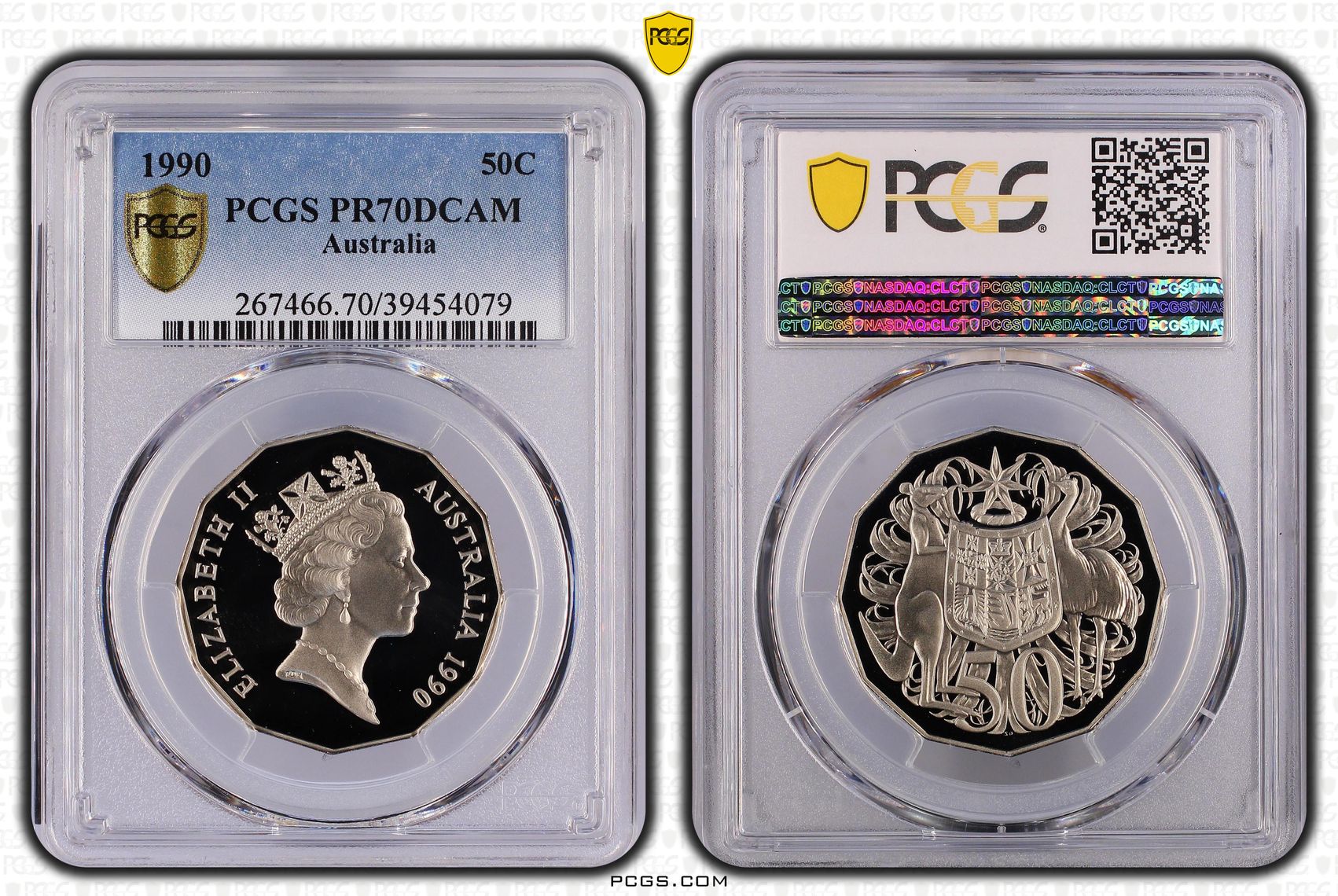 273 · 1990 Australia Fifty Cent, 50c PCGS - PR70DCAM POP 21/0 -079