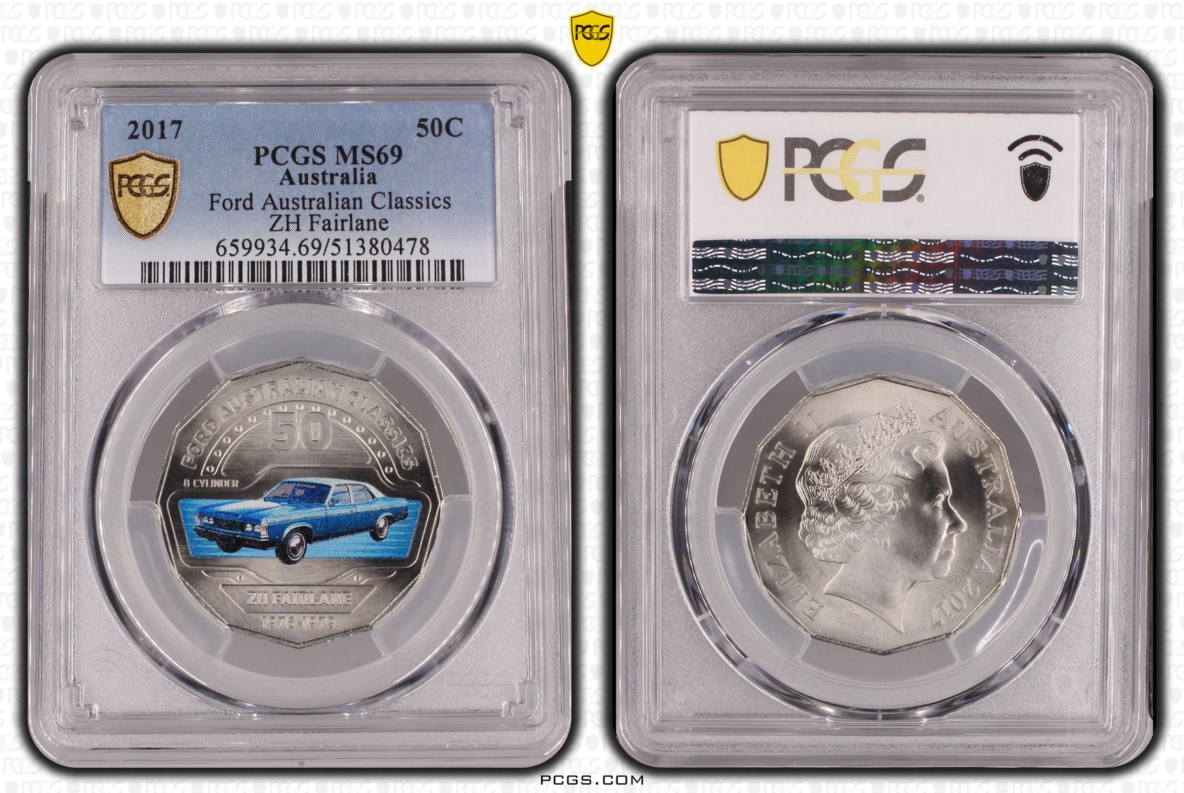Ford Australian Classics - ZH Fairlane, Fifty Cent, 2017, PCGS MS69