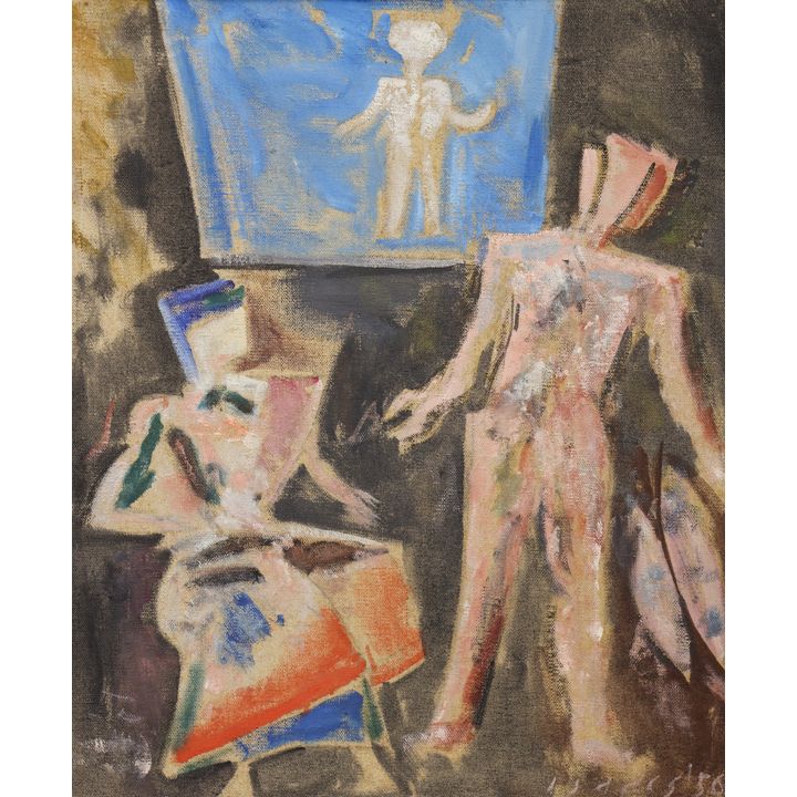 Walter ''Rose-Colored Figures'' 1956 Oil