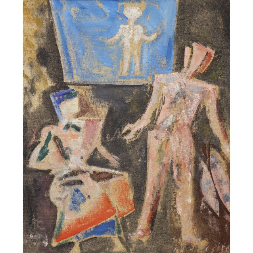 Walter ''Rose-Colored Figures'' 1956 Oil