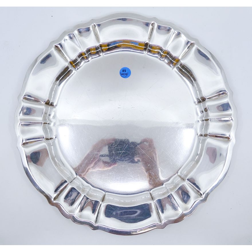 Gorham ''Chippendale'' Sterling Round Serving Platter 13.5'' - 869 Grams