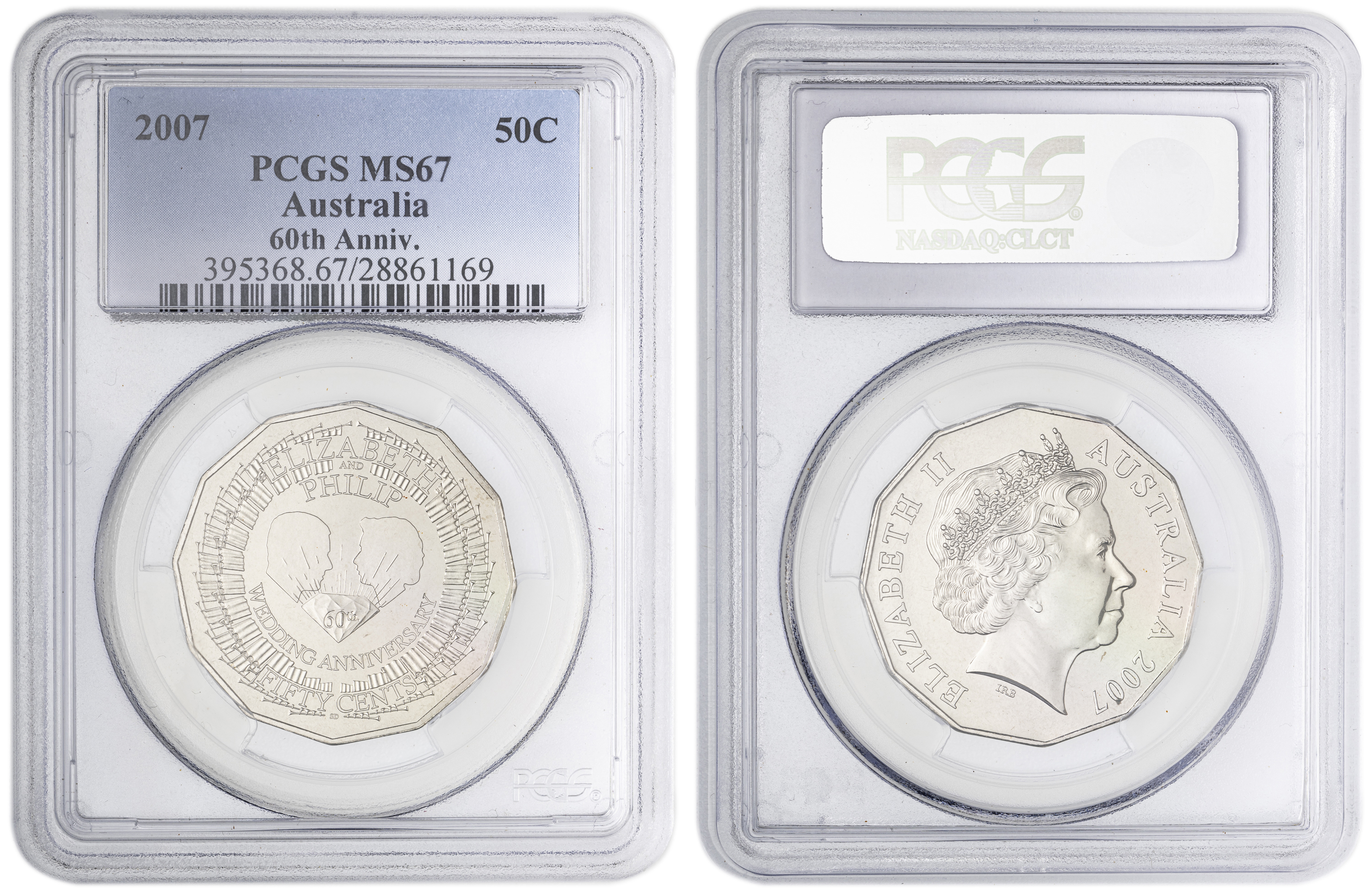 60th Anniv. , Fifty Cent, 2007, PCGS MS67