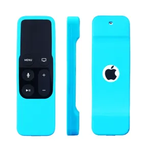 Funky Apple Silicone Remote Case for Apple TV 4K/4th/5th Generation Blue | TORN AT BOTTOM