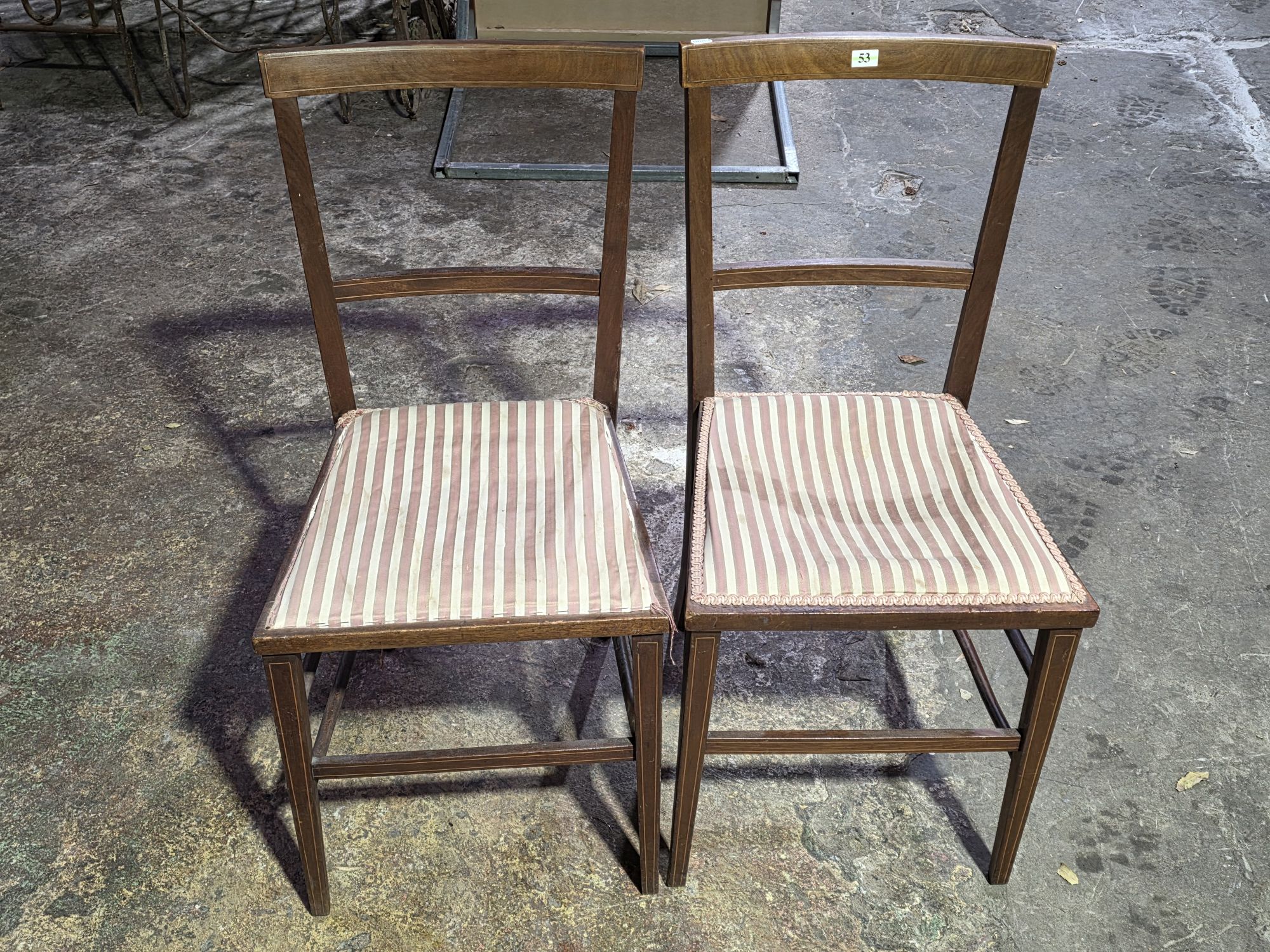53 · SATINWOOD INLAID DINING CHAIRS