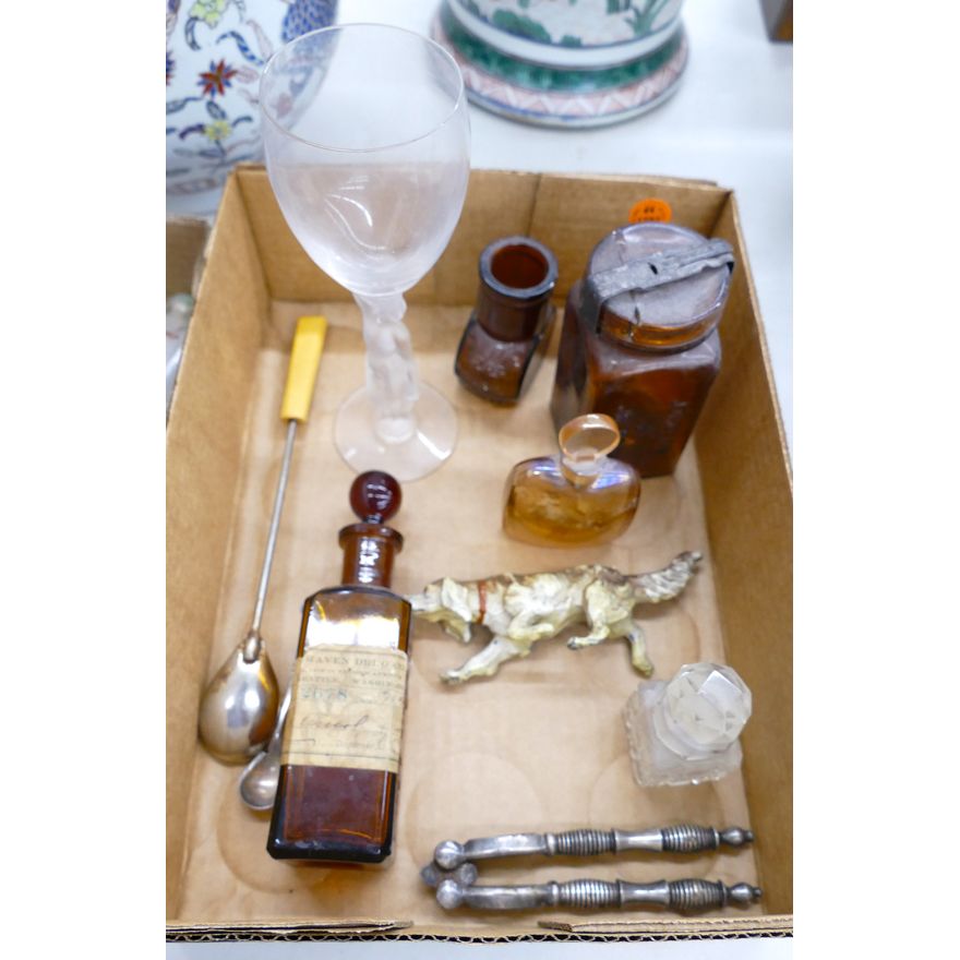 Box Antique Apothecary Bottles etc.