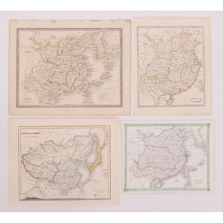 4pc Small 19th Century British Maps of China