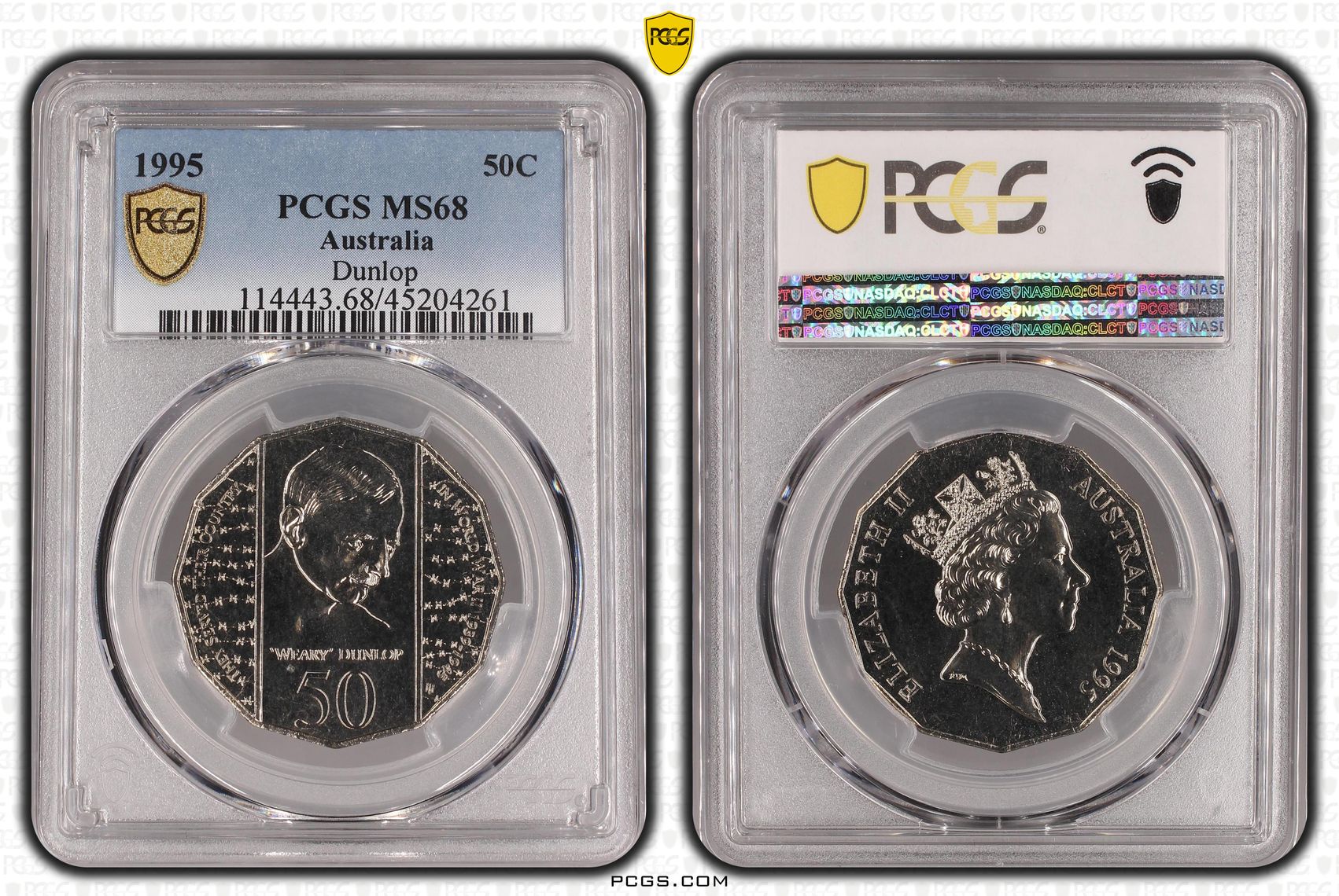 Elizabeth II, Dunlop, Fifty Cent, 1995, PCGS MS68