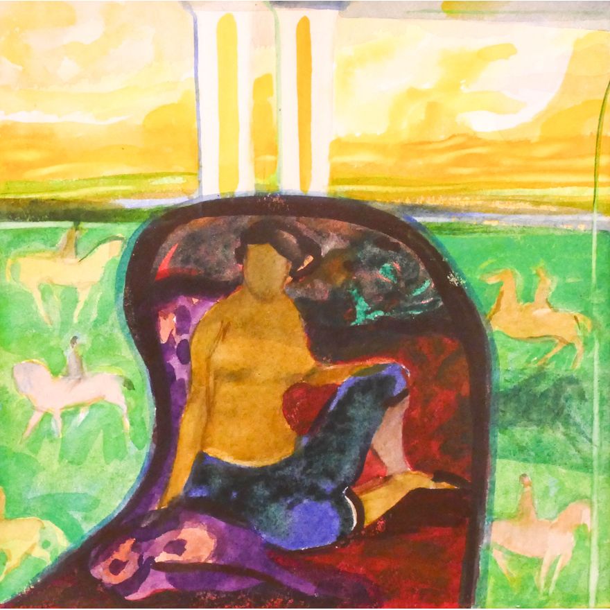 Robin Philipson ''Odalisque'' 1984 Watercolor