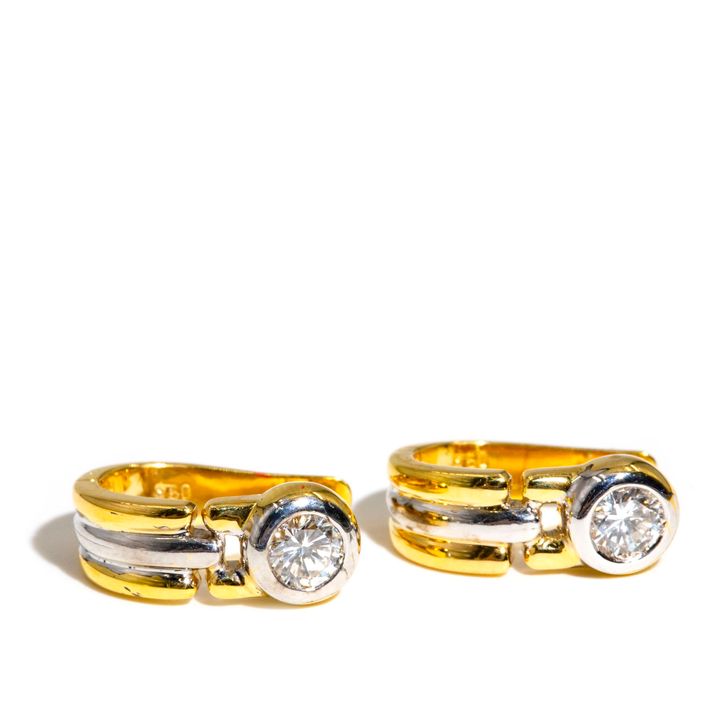 0.60 Carat Diamond 18ct Gold Earrings ,