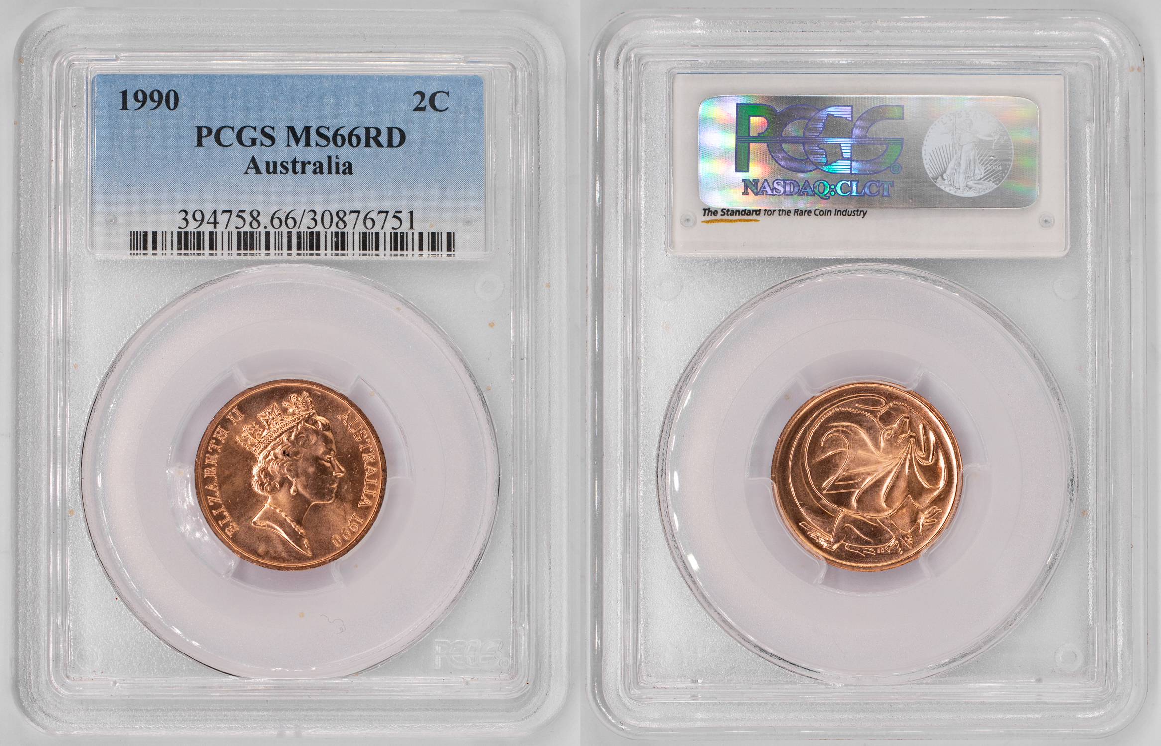 Elizabeth II, Two Cent, 1990, PCGS MS66RD