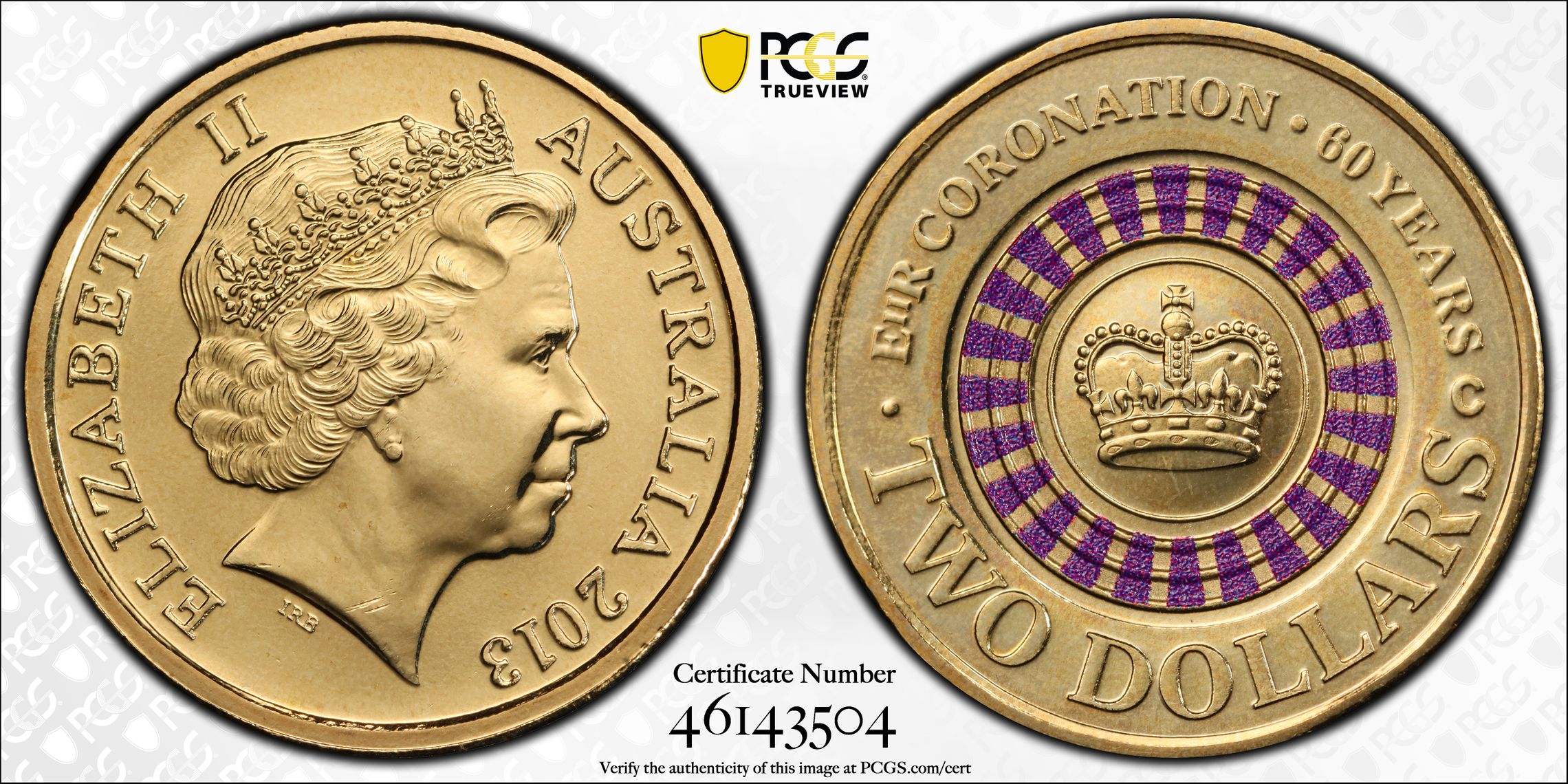 Coronation Colorized, Two Dollar, 2013-C, PCGS MS68