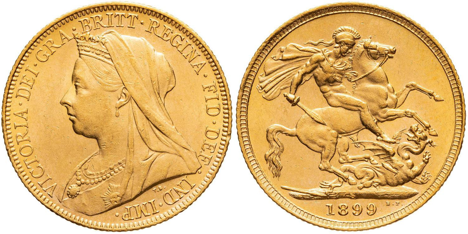 Victoria, St George Reverse, Sovereign, 1899-S, UNC