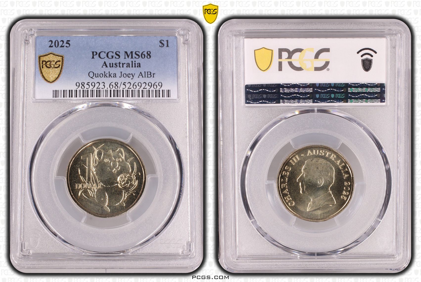 Quokka Joey AlBr, One Dollar, 2025, PCGS MS68