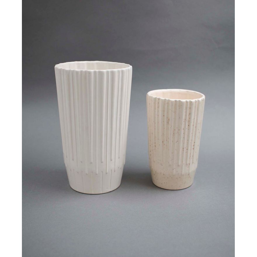 Crown Lynn Potteries - Tapering ribbed vase