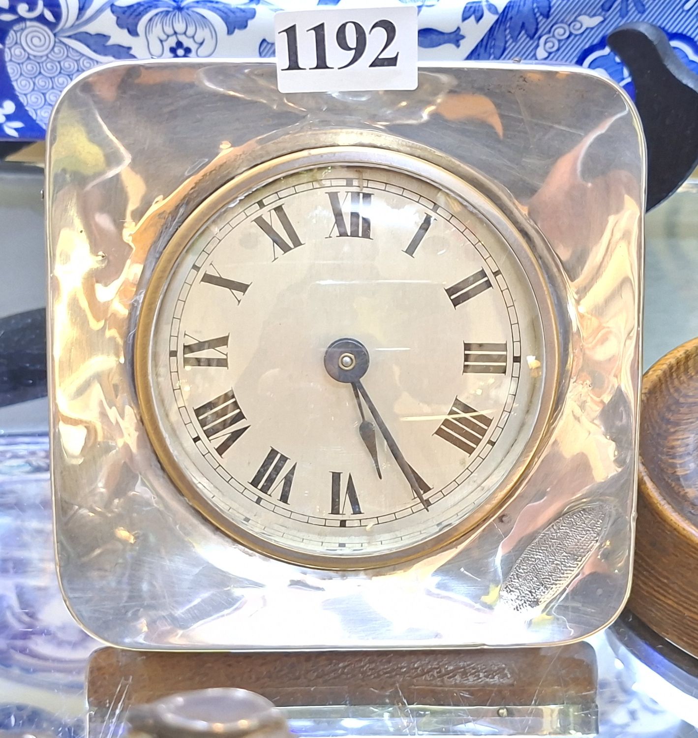 OAK AND SILVER CLOCK