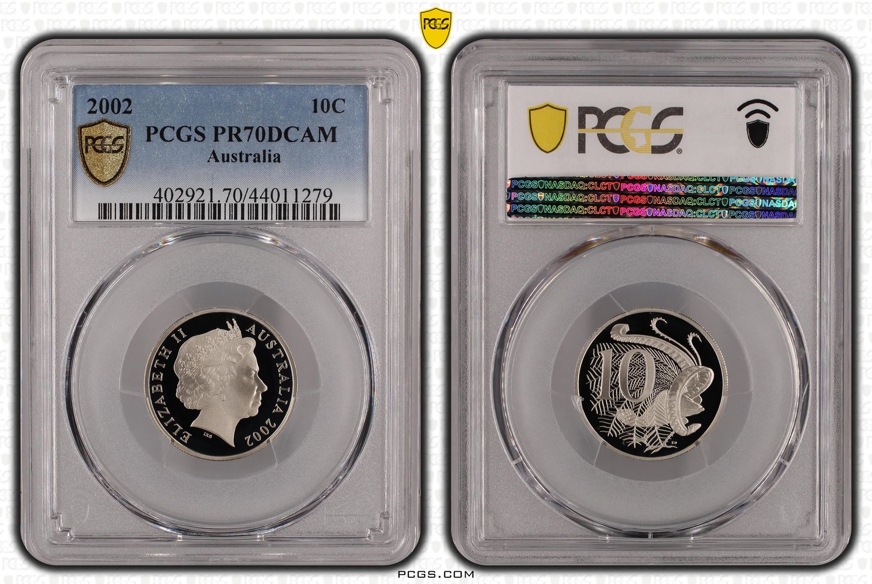 2002 Australian Ten Cent, 10c Proof PCGS - PR70DCAM POP 48/0 -279