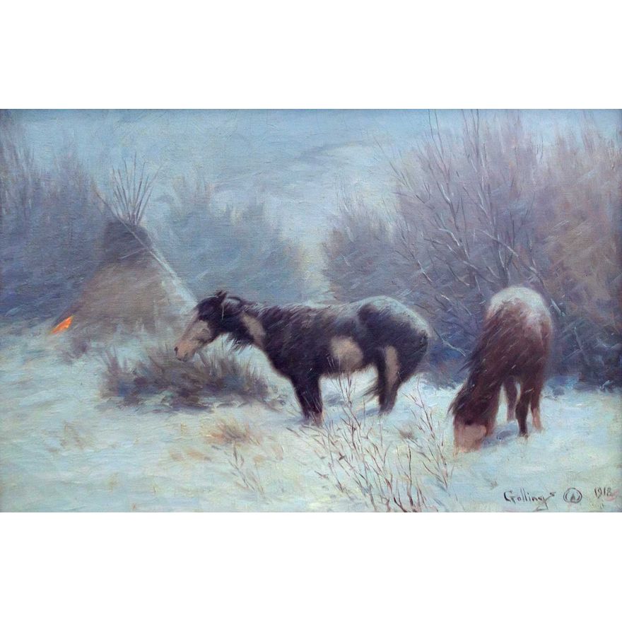 Untitled (Horses in Snow) by William Gollings (1878-1932)