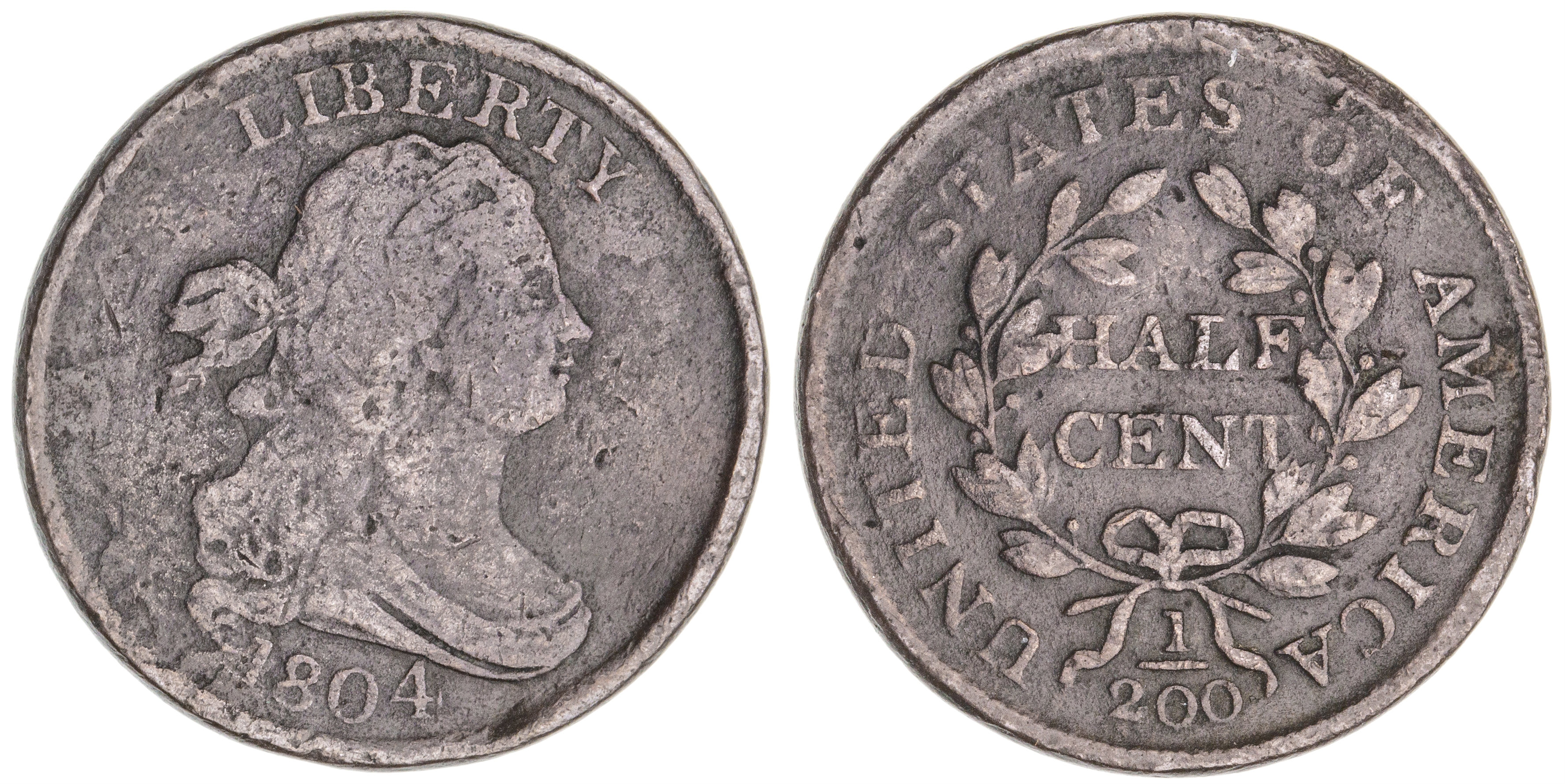 United States, Half Cent, 1804, VG