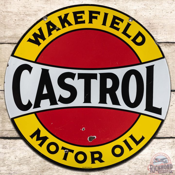 Castrol Wakefield Motor Oil 24" DS Porcelain Sign