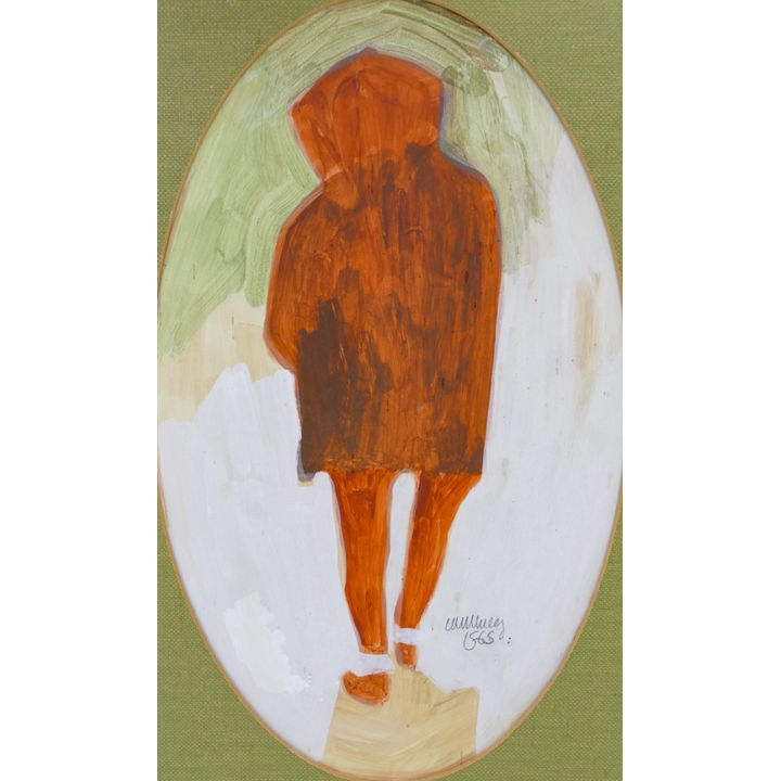 William Cumming ''The Red Coat'' 1965 Tempera