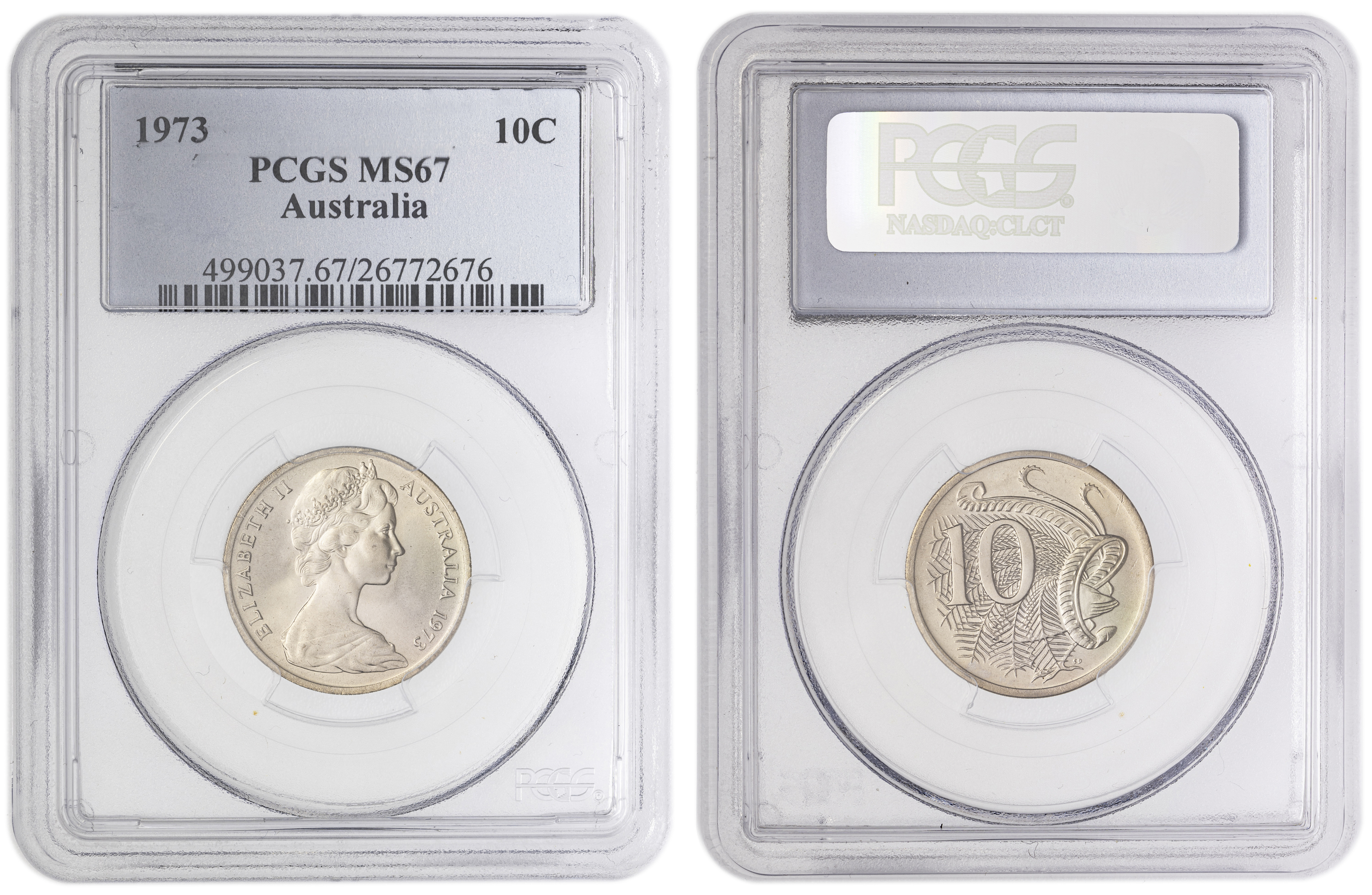 , Ten Cent, 1973, PCGS MS67