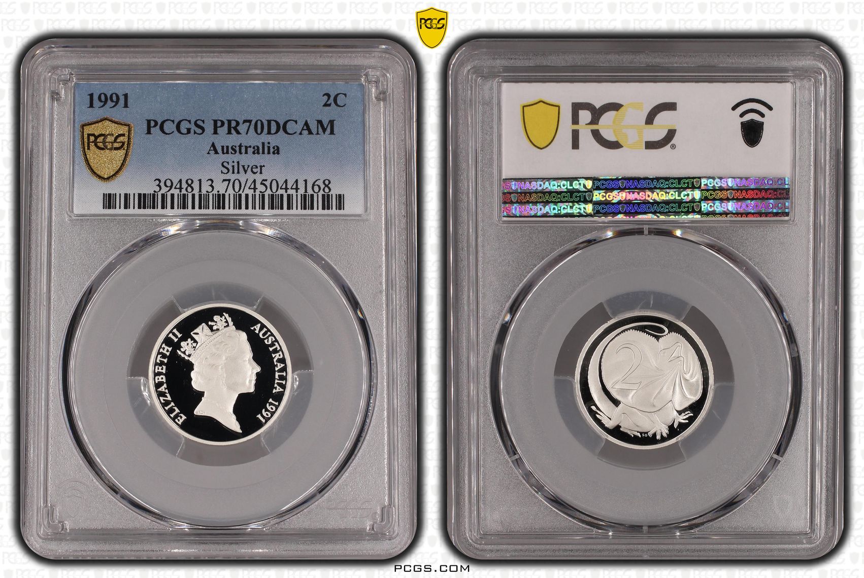 1991 Australia Two Cent, 2c Silver Proof Silver PCGS - PR70DCAM POP 71/0 -168