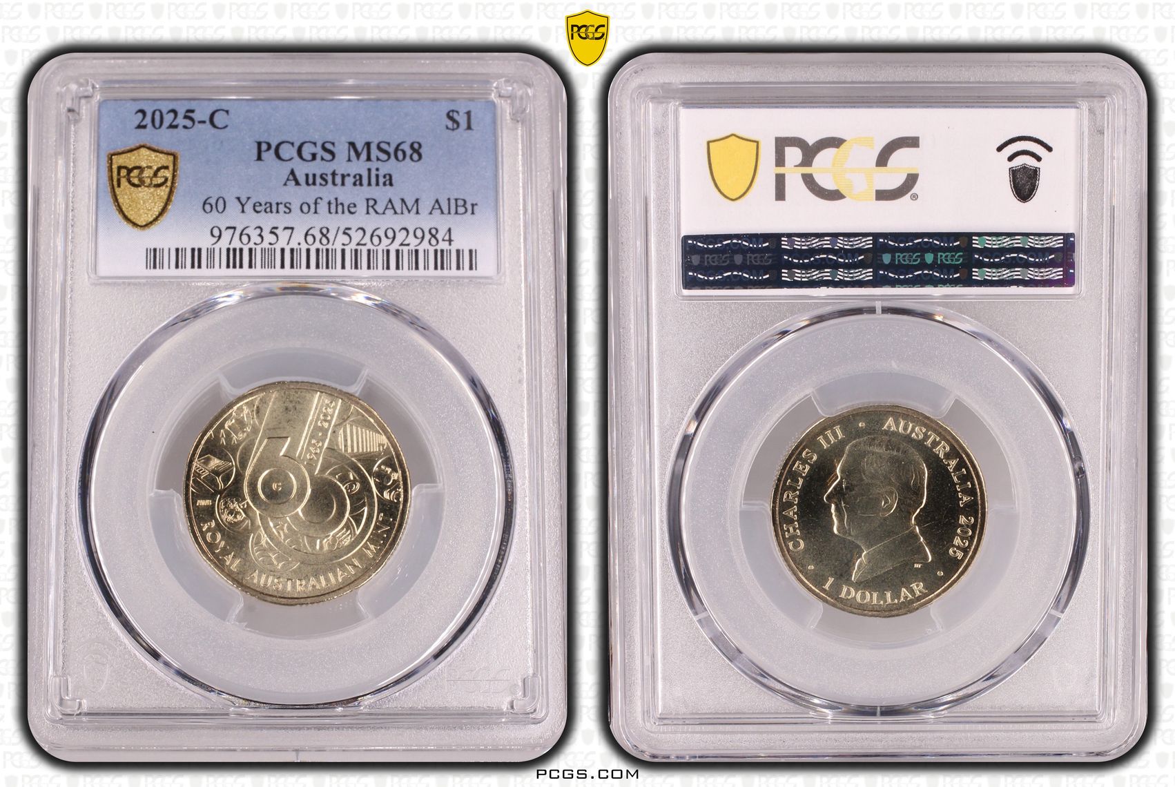 60 Years of the RAM AlBr, One Dollar, 2025-C, PCGS MS68