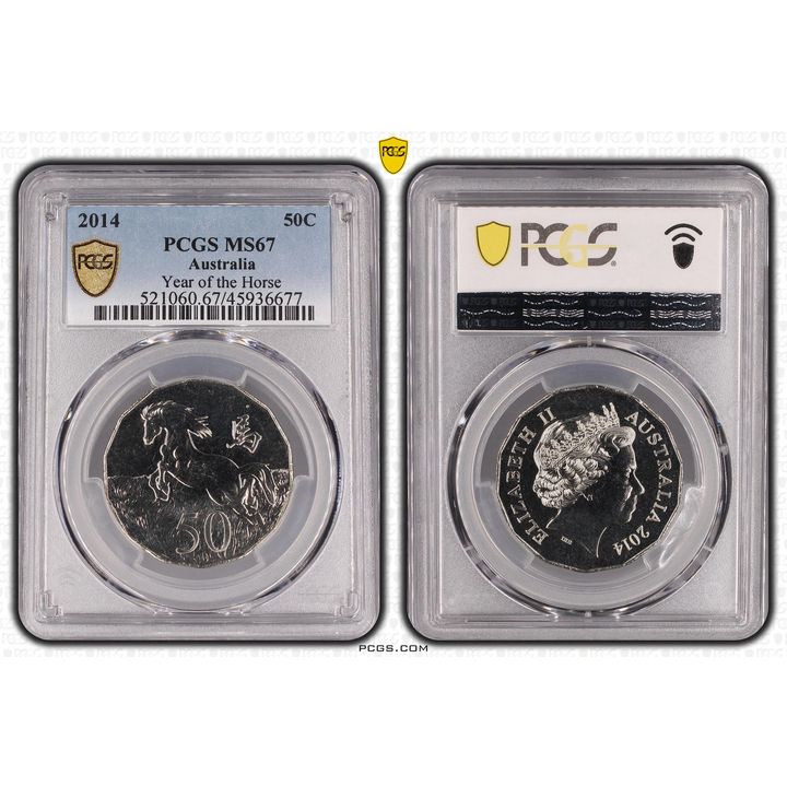 Elizabeth II, Horse, Fifty Cent, 2014, PCGS MS 67