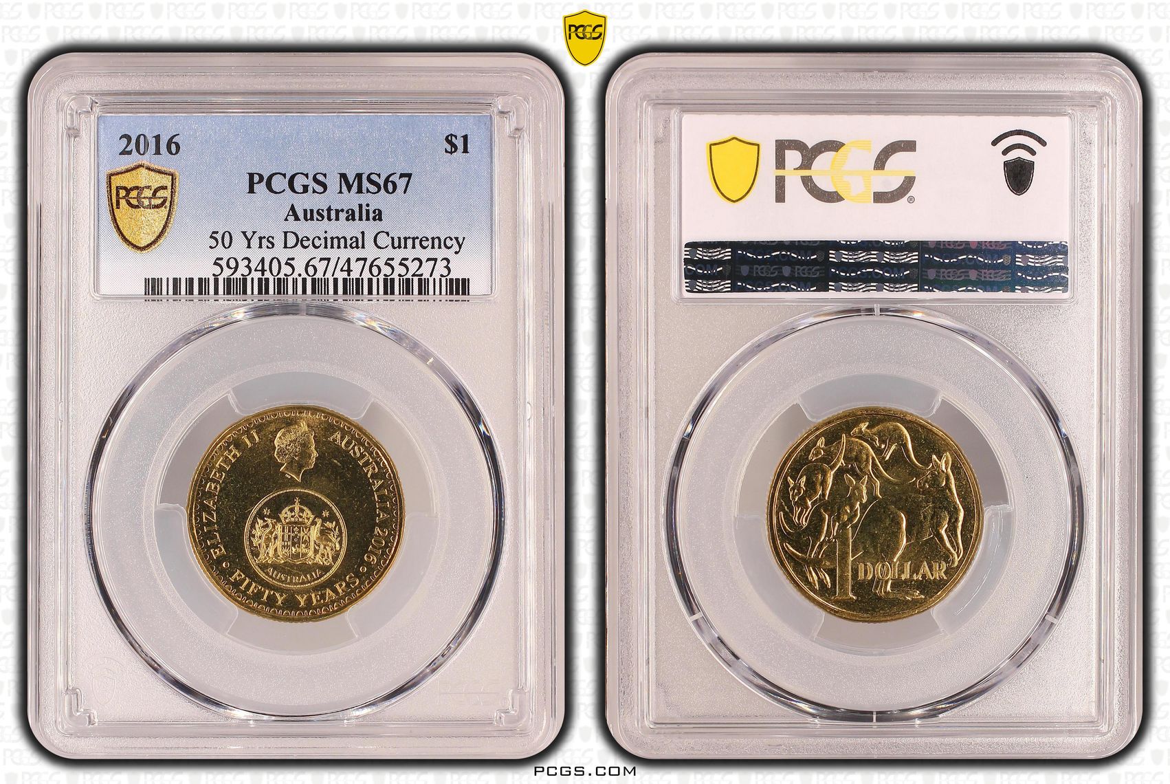 50 Yrs Decimal Currency , One Dollar, 2016, PCGS MS67