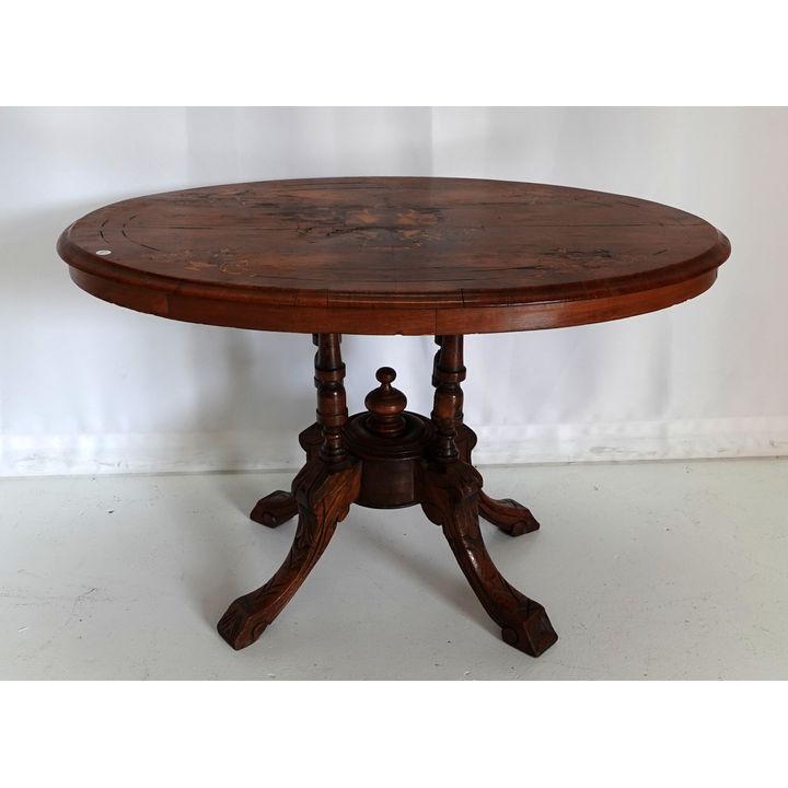INLAID WALNUT LOO COFFEE TABLE