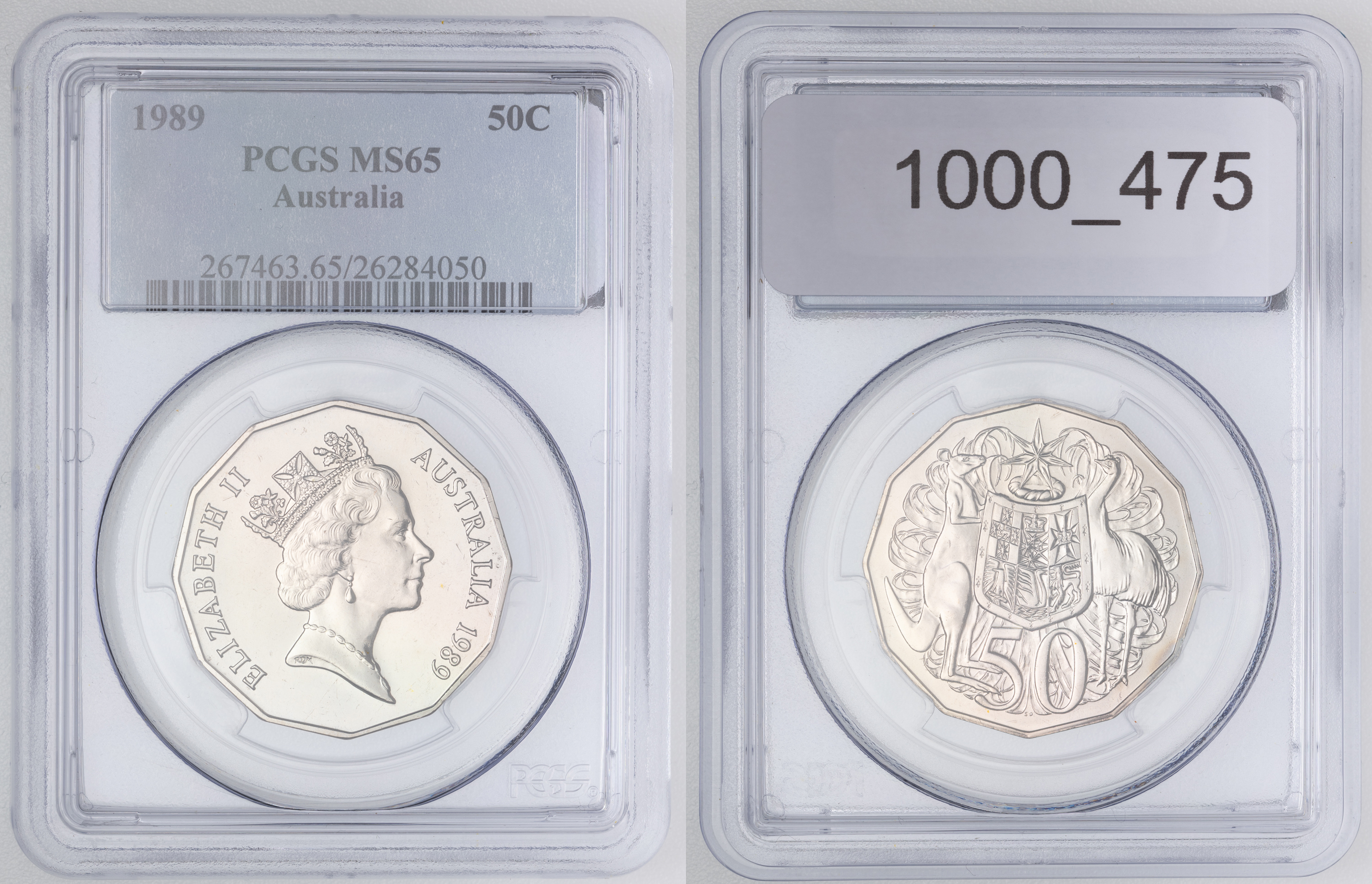 Elizabeth II, Fifty Cent, 1989, PCGS MS65