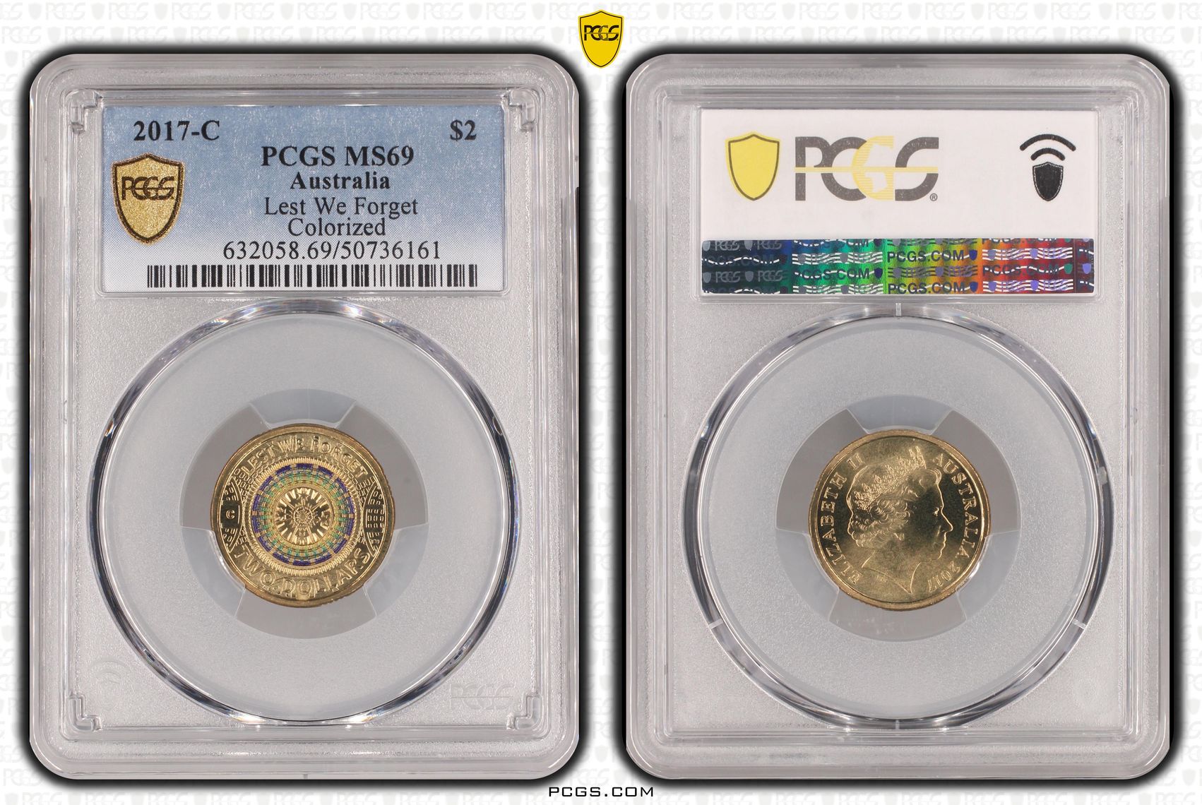 Lest We Forget Colorized, Two Dollar, 2017-C, PCGS MS69
