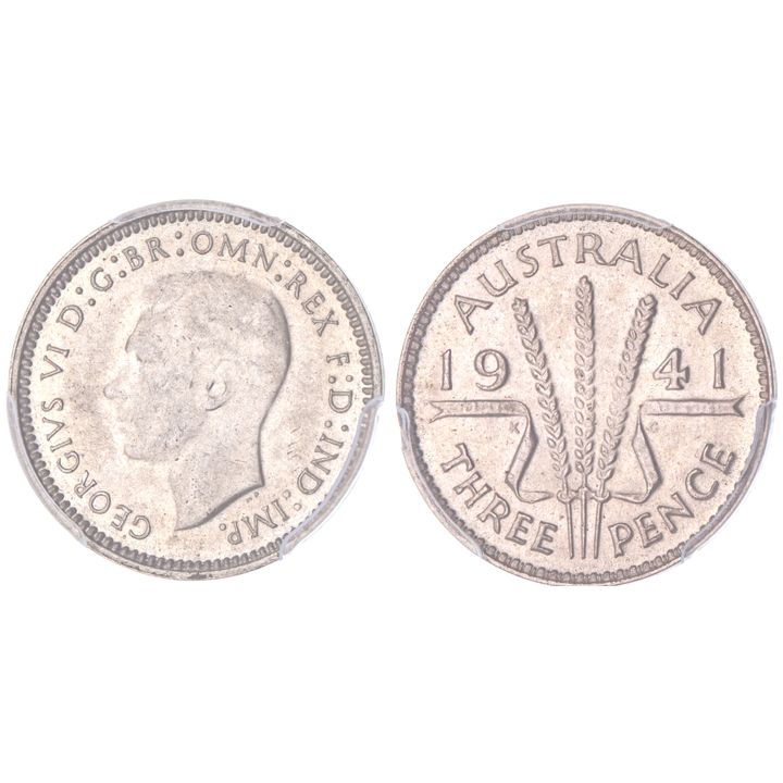 George VI, Threepence, 1941, PCGS MS 64