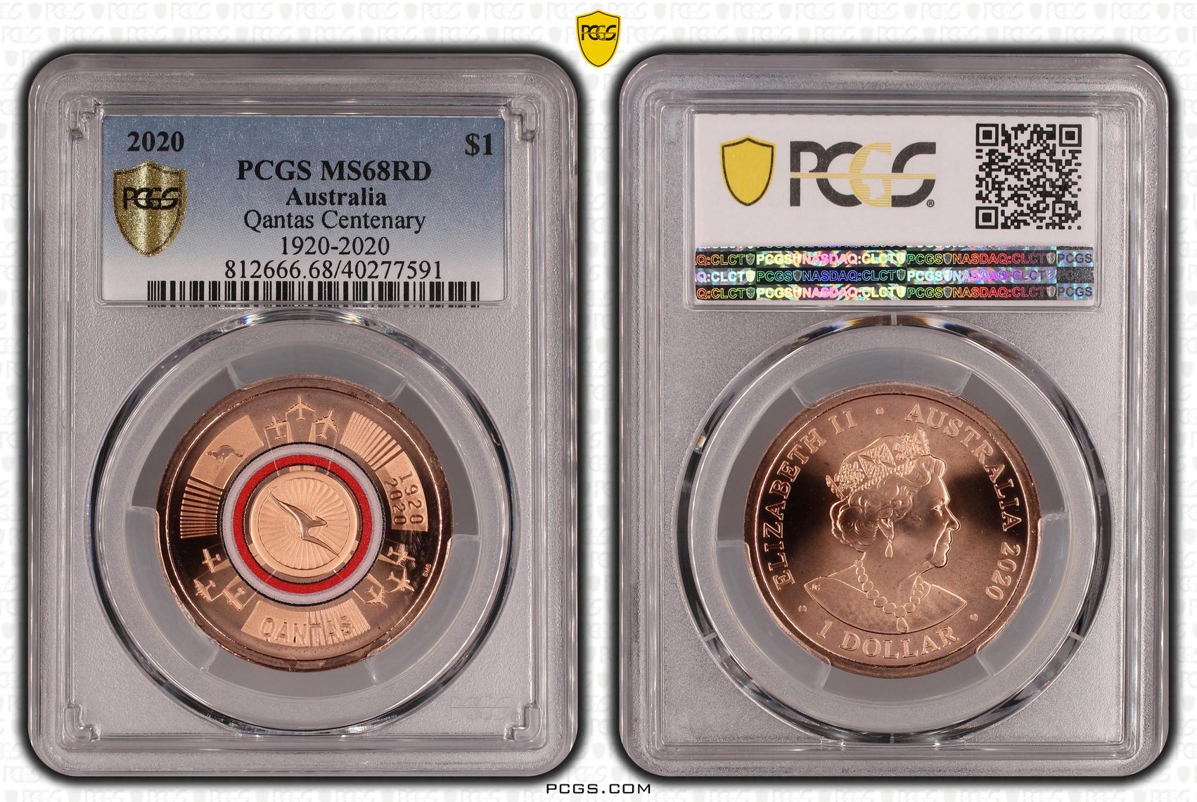 Qantas Centenary 1920-2020, One Dollar, 2020, PCGS MS68RD