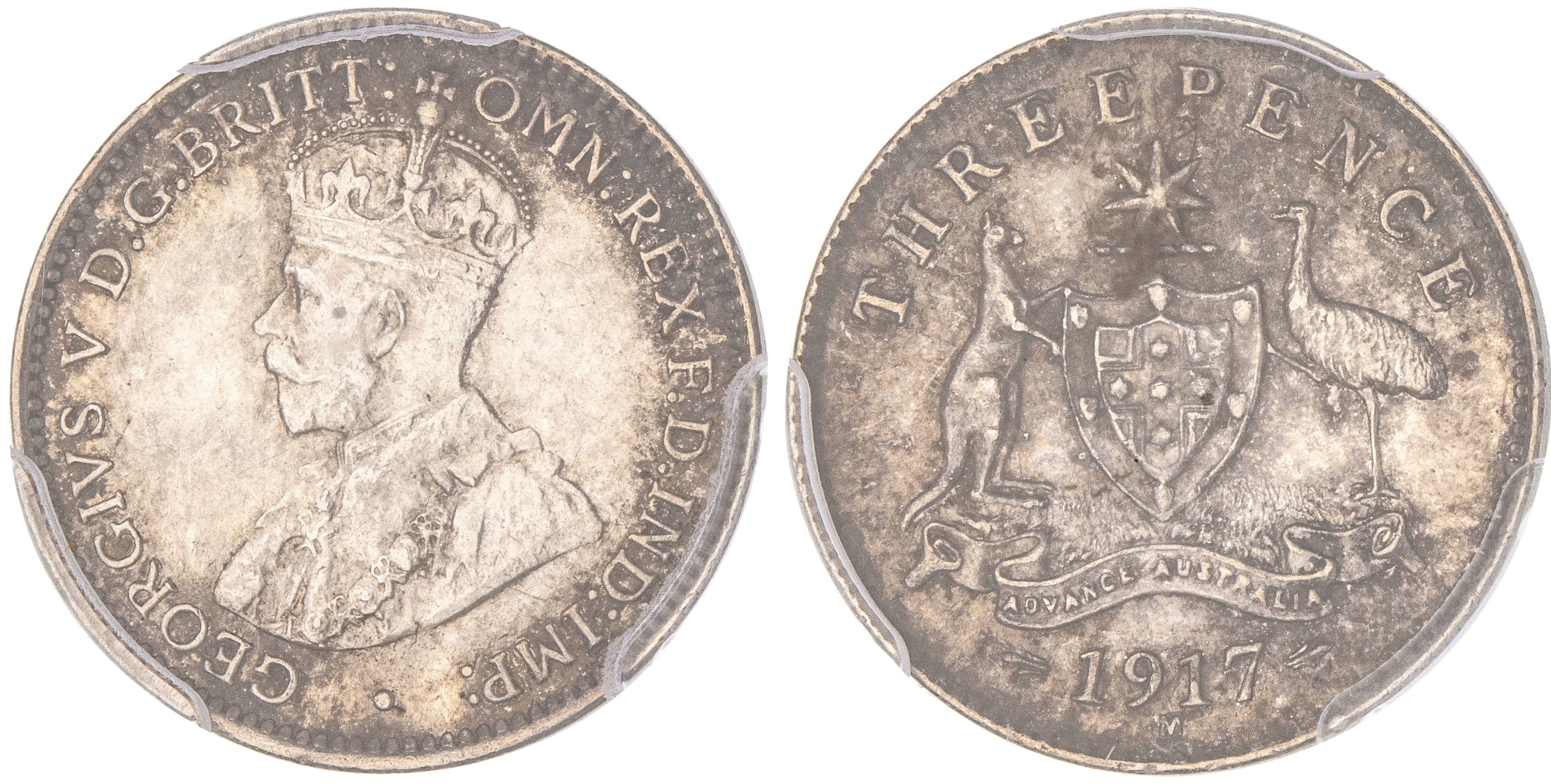 George V, Threepence, 1917-M, PCGS MS 63