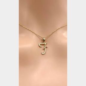Unexpected Box Letter F Necklace - Bar 9900951320435-51748/4121