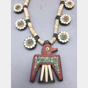 *SOLD* Depression Era Santo Domingo tab necklace